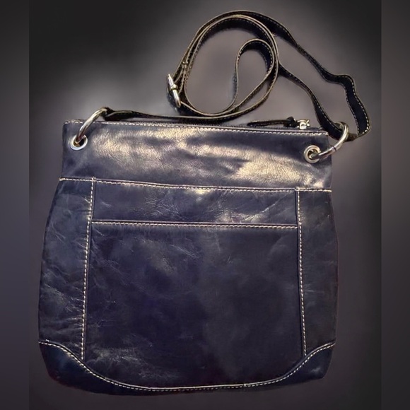 NWOT- Vintage- Giani Bernini- Cerulean Blue Genuine Leather Crossbody Bag- Y2K - Picture 2 of 7